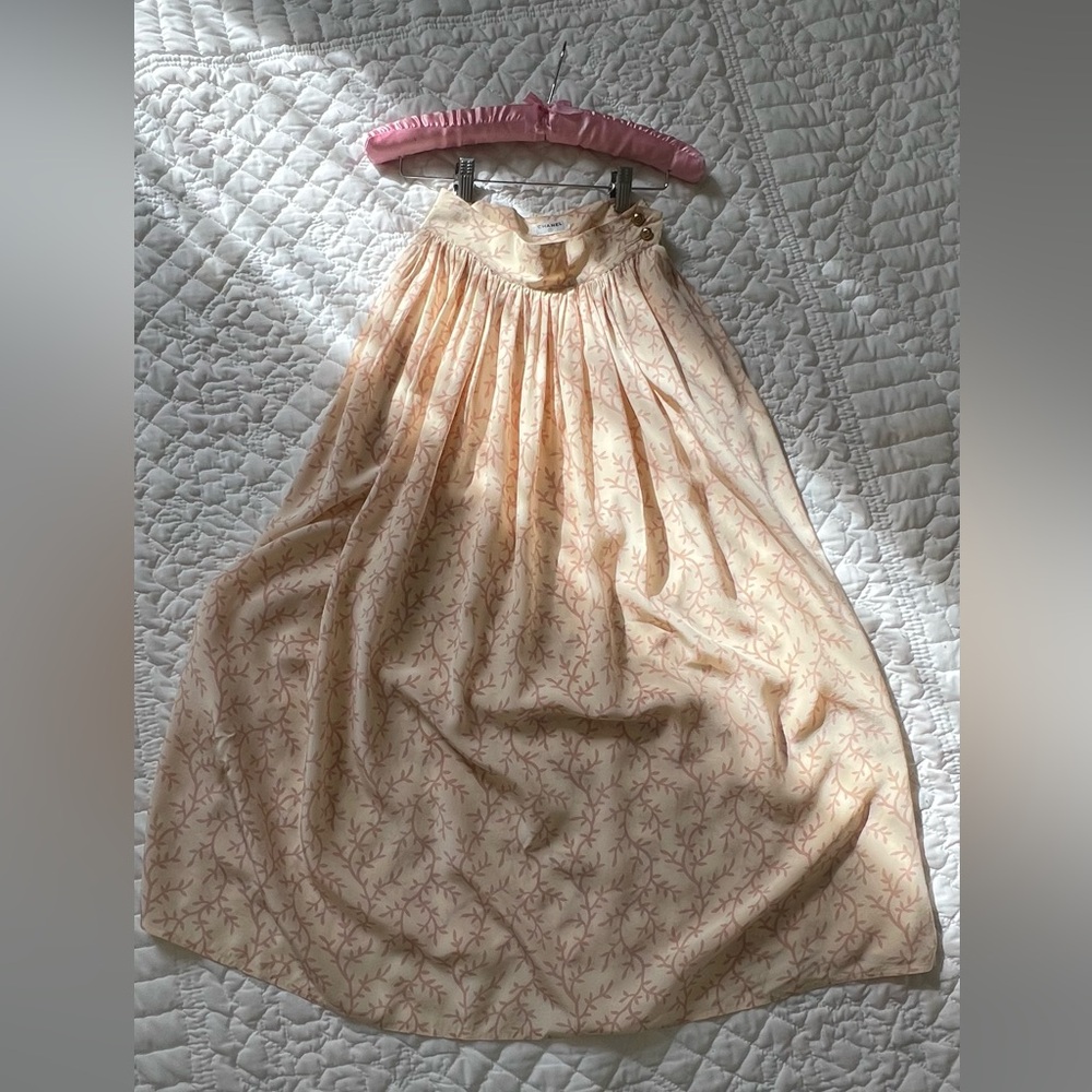 Vintage 1980s CHANEL Silk Skirt